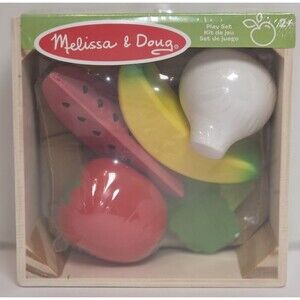 Melissa And Doug Food Groups Wooden Play Set Fruits And Vegetables NEW